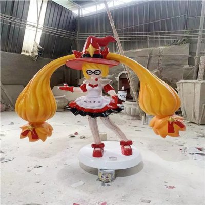 游乐场摆放玻璃钢游戏卡通人物雕塑安其拉造型 