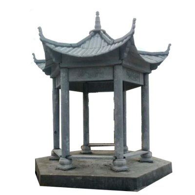 青石石雕古建筑凉亭雕塑 