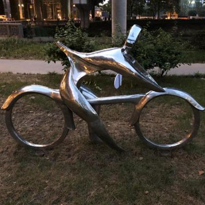 公园草坪不锈钢抽象人物景观雕塑 