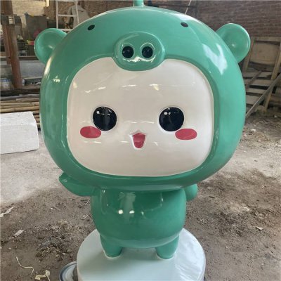 网红店铺奶茶店玻璃钢卡通美陈公休摆件 卡通雕塑制作火锅店蓝莓茶杯