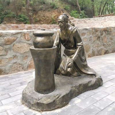玻璃钢仿铜中医文化中医熬药制作民俗小品雕塑 中医雕塑世界汉白玉历史白虎