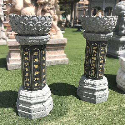 寺庙大殿门口摆放花岗岩雕刻出食台 出食台雕塑寺庙厂家制造加工厂
