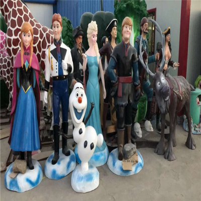电影院玻璃钢电影冰雪奇缘人物景观 人物雕塑素材文化海报粘土