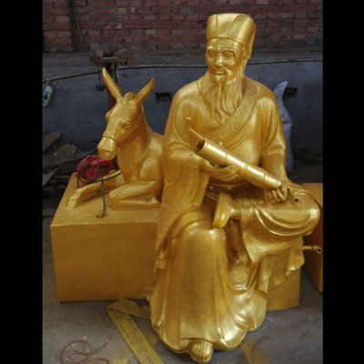 寺院摆放玻璃钢漆金张果老神像雕塑 神像雕塑图片雕塑家民间土地