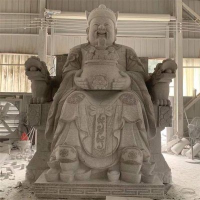 寺庙摆放花岗岩雕刻财神爷坐姿雕像 财神雕塑铜雕外国景点犀牛