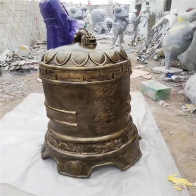 寺庙道观摆放玻璃钢仿铜祈福钟雕塑 铜钟雕塑大型鹤壁代表类型