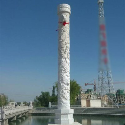 城市广场盘龙景观大型石柱雕塑 