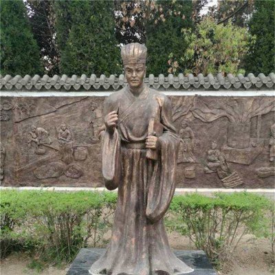 校园广场立式玻璃钢仿铜古代人物 