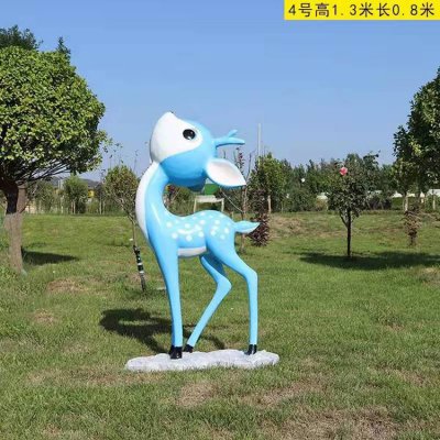 园林景观玻璃钢卡通小鹿雕塑 小鹿雕塑厂家制作高清泡沫