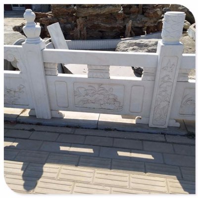 河道景区别墅汉白玉雕刻栏杆 
