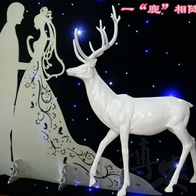 玻璃钢仿铜抽象梅花鹿雕塑 梅花鹿雕塑厂家彩绘景区野生
