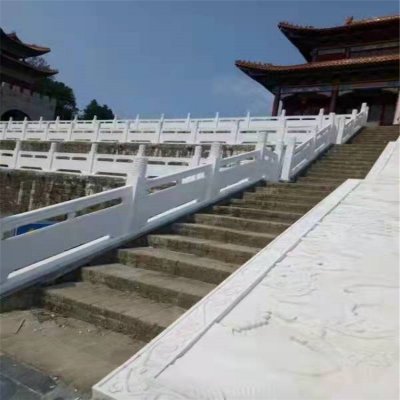 景点仿古建筑楼梯台阶装饰汉白玉雕刻扶手栏杆 