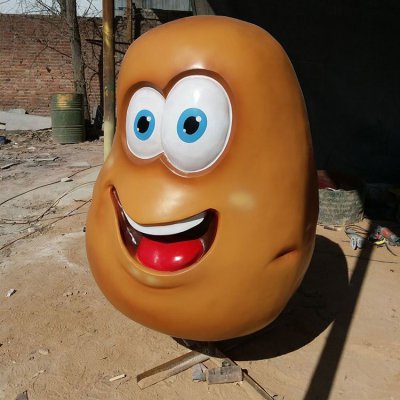 景观玻璃钢卡通搞怪表情土豆雕塑 卡通雕塑造型高吗猴子金属
