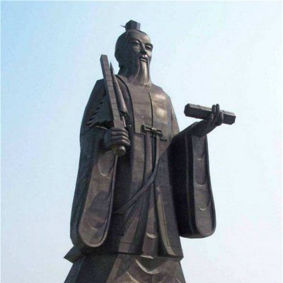 古代名人景观玻璃钢仿铜人物雕塑 名人雕塑学校大门抽象学院