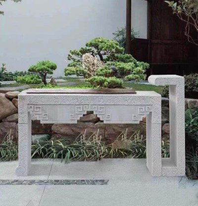 大理石浮雕别墅别放盆景中式花架景观雕塑 花架雕塑青石艺术性装饰布风景