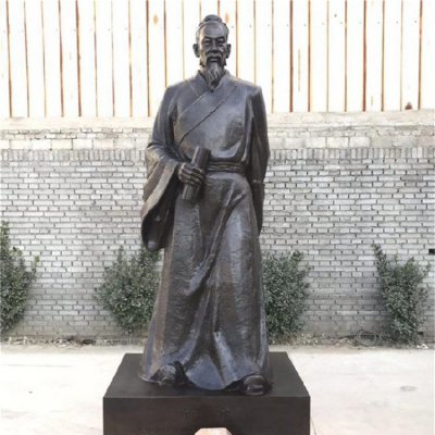 景点园林摆放玻璃钢仿铜历史医圣李时珍雕像 李时珍雕塑名医纲目动态特点