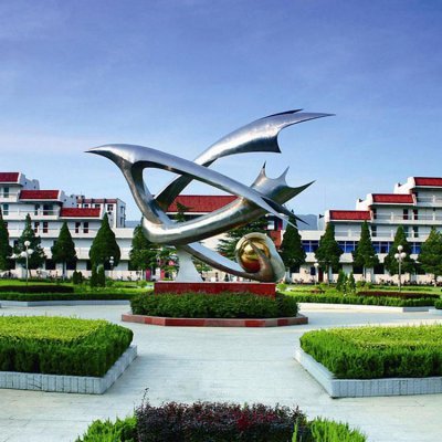 不锈钢金属创意抽象动物景观地标雕塑 