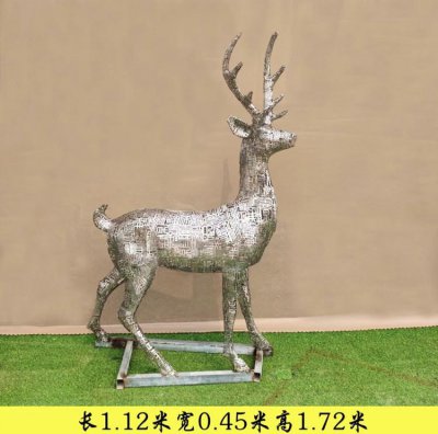 不就抽象动物景观梅花鹿雕塑 梅花鹿雕塑图片教学供应商岩石