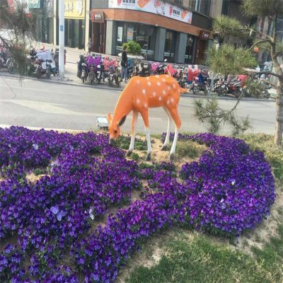 园林景观玻璃钢梅花鹿雕塑摆件 梅花鹿雕塑铜雕寿山石丙烯米高