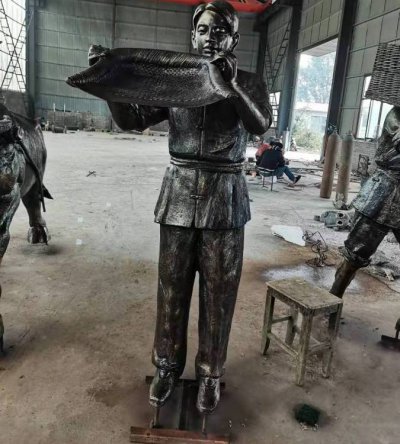 商业街古镇摆放铸铜典古主题人物小品雕塑 
