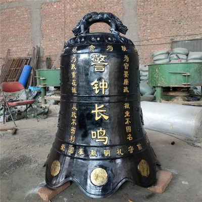 园林户外玻璃钢仿铜创意祈福吊钟雕塑 铜钟雕塑寺院园林狮子高清