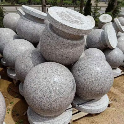 花岗岩石雕公园景观车阻石雕塑 