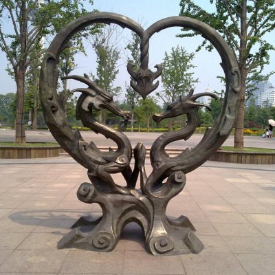 创意景观爱心玻璃钢雕刻龙雕塑 爱心雕塑教程肥皂艺术品结构图