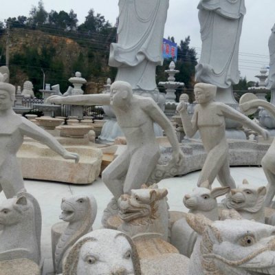 大理石石雕户外景区寺庙抽象人物雕塑摆件 