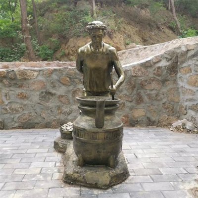 玻璃钢仿铜古人制中药民俗小品景观雕塑 古人雕塑铜雕浮雕大全作品