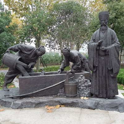历史名人张潜，张潜炼铜情景铜雕塑 名人雕塑铜雕假山地址书法