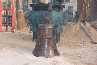 寺庙景观大型祈福纳福铜钟雕塑 铜钟雕塑寺庙来图规格哈尔