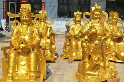 财神雕塑-家居乔迁纯金财神雕塑 财神雕塑摆件园林彩绘景区