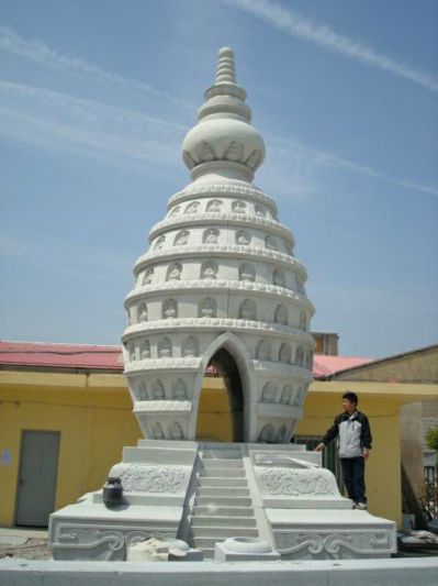 佛塔雕塑-现代景区寺院汉白玉石雕舍利塔雕塑定制 