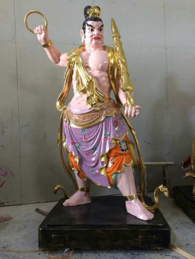 哼哈二将雕塑-玻璃钢彩绘树脂寺庙供奉神佛哼哈二将雕塑 