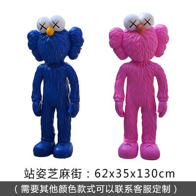 商场店铺玻璃钢卡通公仔芝麻街雕塑 