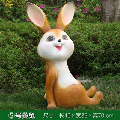 玻璃钢卡通动物景观兔子雕塑 兔子雕塑绘画装置绿松石艺术品