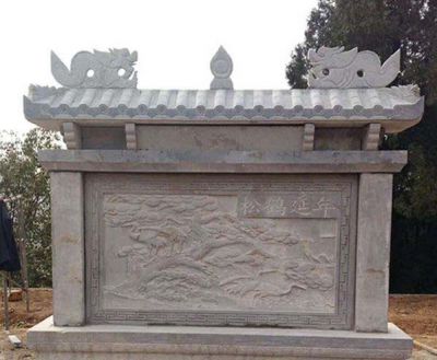 庭院摆放青石雕刻松鹤延年壁画影壁 影壁雕塑大理石理石好不大虾