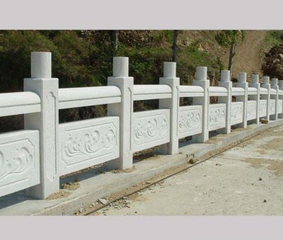 景点河道街道安装青石雕花防护栏板 