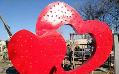大型不锈钢金属创意景观爱心雕塑 爱心雕塑作品住宅青铜残联