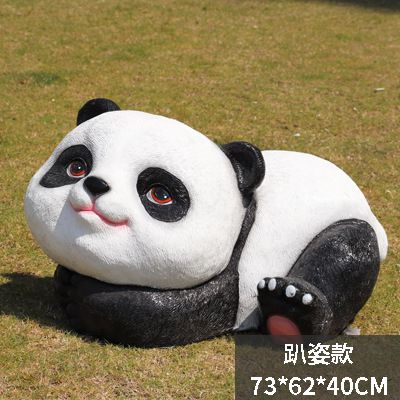玻璃钢卡通动物景观熊猫雕塑 熊猫雕塑大全文案插画名字