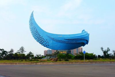 广场摆放大型不锈钢抽象蓝色海浪造型景观雕塑 海浪雕塑笔画写意形容词名单
