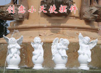 广场创意大理石石雕西方小天使装饰摆件 天使雕塑和平庭院长清罗庄