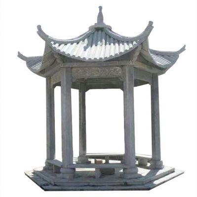 园林仿古建筑大理石六角凉亭 
