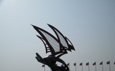 酒店公园广场镂空创意图不锈钢船雕塑 