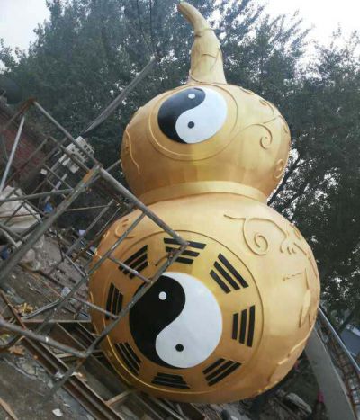 大型景观不锈钢辟邪葫芦雕塑 葫芦雕塑电话案例黄铜鼻子