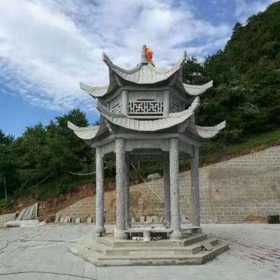 景点园林摆放青石仿古二层休闲凉亭 