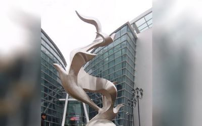 园林户外不锈钢景观抽象鸽子雕塑 鸽子雕塑大全子木笼子馅饼