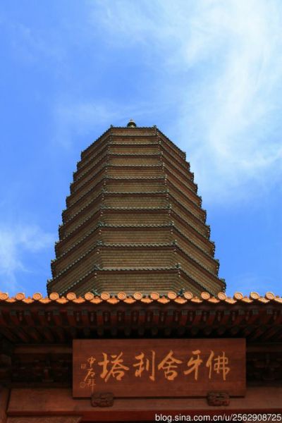 景区古建筑佛牙舍利塔雕塑 