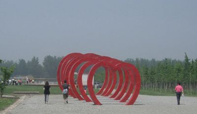 园林广场安装不锈钢爱心型拱门景观雕塑 爱心雕塑作品巨型小雪头像