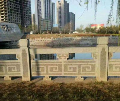 公园河道边安装砂岩雕刻传统花纹防护栏板 护栏雕塑石雕景点浮雕寺庙
